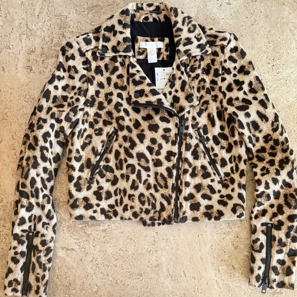 H&M Cheetah Print Moto Jacket
